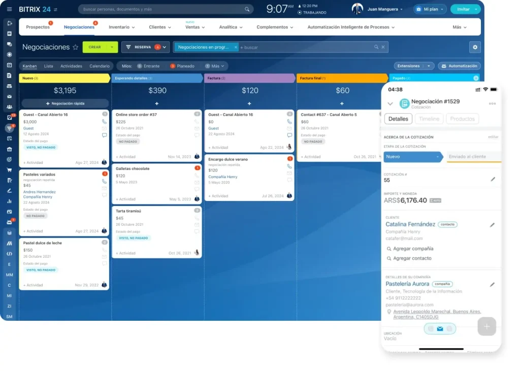 Dashboard de software de gestão